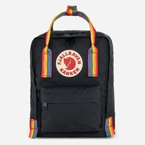 Fjallraven Kanken Rainbow Mini Backpack in Black